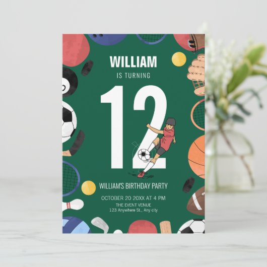 Invitation Enfant sportif (Debout devant)