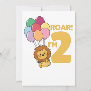 Invitation Enfants 2. Lion d'anniversaire 2 ans Garçon Adult 