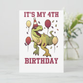 Invitation Enfants 4 ans dinosaures anniversaire 4e fête Garç (Debout devant)