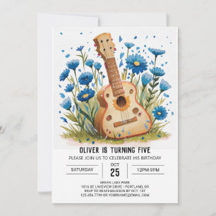 Invitation Enfants à imprimer Guitare Boy Birthday