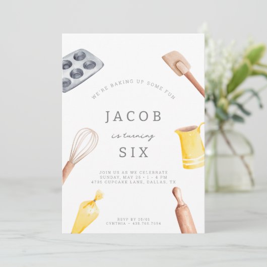 Invitation Enfants à la cuisine Anniversaire Bash | Invitatio (Debout devant)