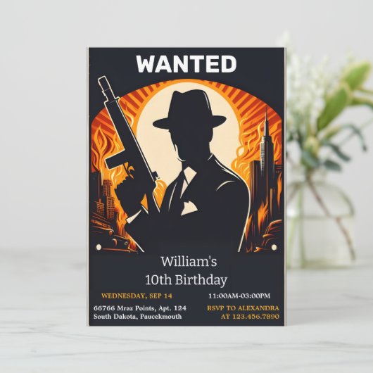 Invitation Enfants adultes idéaux garçon des années 90 Rétro (Debout devant)