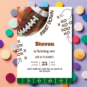 Invitation Enfants américains de football premier anniversair