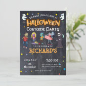 Invitation Enfants Amusants Costume Halloween Anniversaire Fê (Debout devant)