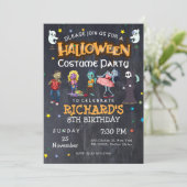 Invitation Enfants Amusants Costume Halloween Anniversaire Fê (Debout devant)