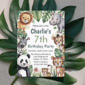 Invitation Enfants Animal Jungle fête d'anniversaire