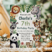 Invitation Enfants Animal Jungle fête d'anniversaire