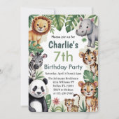 Invitation Enfants Animal Jungle fête d'anniversaire (Devant)