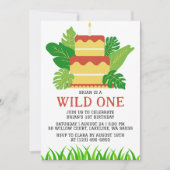 Invitation enfants animal jungle sauvage un premier anniversa (Devant)