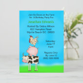 Invitation Enfants Animaux de ferme thème Anniversaire Invita (Debout devant)