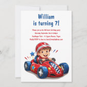 Invitation Enfants Anniversaire Fête Course voiture Invitatio (Devant)