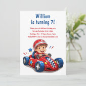 Invitation Enfants Anniversaire Fête Course voiture Invitatio (Debout devant)