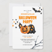 Invitation Enfants Aquarelle Spotacular Halloween Party (Devant)