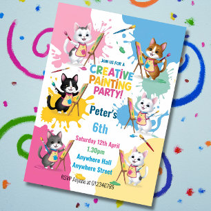 Invitation Enfants art party enfants peinture fêtes