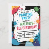 Invitation Enfants art party enfants peinture fêtes (Devant)