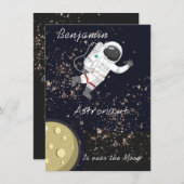 Invitation Enfants astronaute Cool de l'espace cosmique fête  (Devant / Derrière)