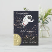 Invitation Enfants astronaute Cool de l'espace cosmique fête  (Debout devant)