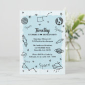 Invitation Enfants astronaute spatiale jote Anniversaire (Debout devant)