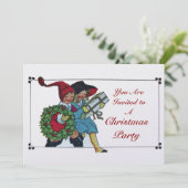 Invitation ENFANTS AVEC CADEAUX DE NOËL - glace blanche métal (Debout devant)