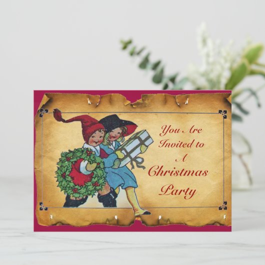 INVITATION ENFANTS AVEC DES CADEAUX DE NOËL - (Debout devant)