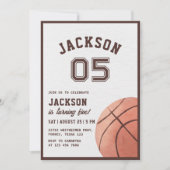 Invitation Enfants Basketball Aquarelle fête d'anniversaire (Devant)