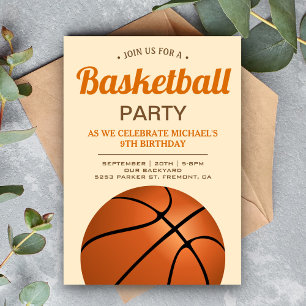 Invitation Enfants Basketball fête d'anniversaire