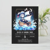 Invitation Enfants Bateau Pirate Anniversaire (Debout devant)