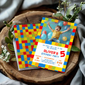 Invitation Enfants Bâtiment Bloc Anniversaire