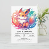 Invitation Enfants Boho Fox Anniversaire (Debout devant)