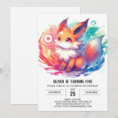 Invitation Enfants Boho Fox Anniversaire (Devant / Derrière)