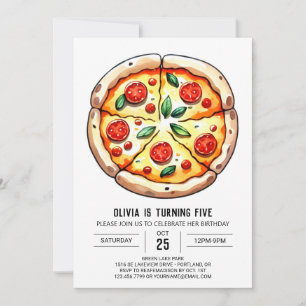 Invitation Enfants Boho Pizza Anniversaire
