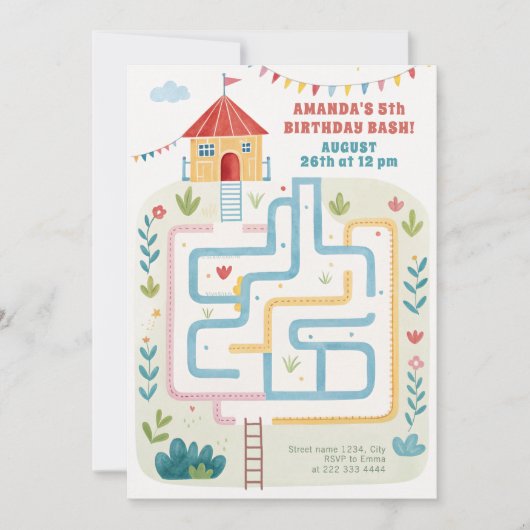 Invitation Enfants Bounce Bash, Jouer Anniversaire (Devant)