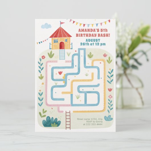 Invitation Enfants Bounce Bash, Jouer Anniversaire (Debout devant)