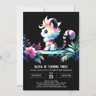 Invitation Enfants Castle Tiger Anniversaire