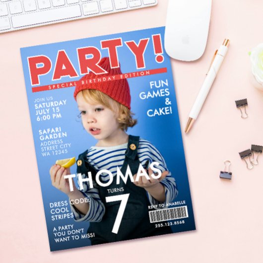 Invitation Enfants Célébrités Photo de Couverture du Magazine