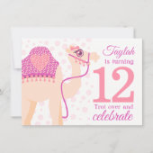 Invitation Enfants chameau équitation 12e anniversaire invita (Devant)