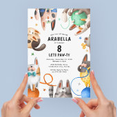 Invitation Enfants Chat Paw-ty fête d'anniversaire