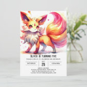 Invitation Enfants Chic Fox Anniversaire (Debout devant)