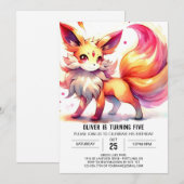 Invitation Enfants Chic Fox Anniversaire (Devant / Derrière)