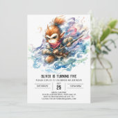 Invitation Enfants Chic Singe Anniversaire (Debout devant)