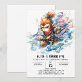 Invitation Enfants Chic Singe Anniversaire (Devant / Derrière)