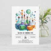 Invitation Enfants Chimie Scientifique Expérience Birthday (Debout devant)