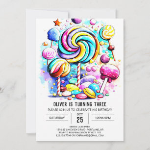 Invitation Enfants Chocolat sucré Anniversaire