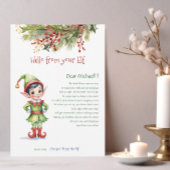 Invitation Enfants Christmas Elf Boy Hello Lettre Bonjour Inv