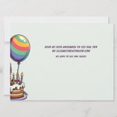 Invitation Enfants Coloré Sloth Thème Anniversaire Fête (Dos)