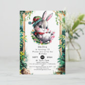 Invitation Enfants colorés Bunny Anniversaire (Debout devant)