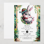 Invitation Enfants colorés Bunny Anniversaire (Devant / Derrière)