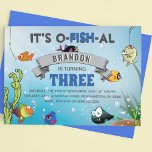 Invitation Enfants colorés C'est O-FISH-AL anniversaire<br><div class="desc">C'est l'invitation de l'Anniversaire de enfant O-FISH-AL,  avec un arrière - plan sous-marin,  un parchemin pour le nom de l'enfant d'anniversaire,  des poissons amusants et colorés,  des bulles,  des algues et un modèle d'anniversaire moderne qui est facile à customiser.</div>