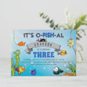 Invitation Enfants colorés C'est O-FISH-AL anniversaire (Debout devant)