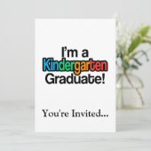 Invitation Enfants colorés Diplôme de maternelle (Debout devant)